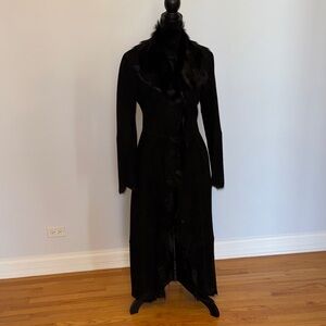 Elegant Sheepskin Black Long Coat. It’s perfection!